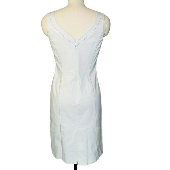 Agnona Cream Contrast Stitch Sleeveless Sheath Dress| Size 6 - Picture 11 of 12